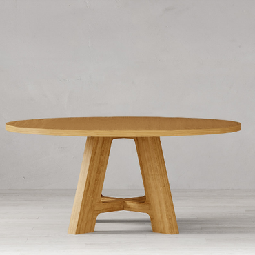 mesa de comedor fabricada en madera lenga redonda natural greenwoods
